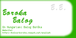 boroka balog business card